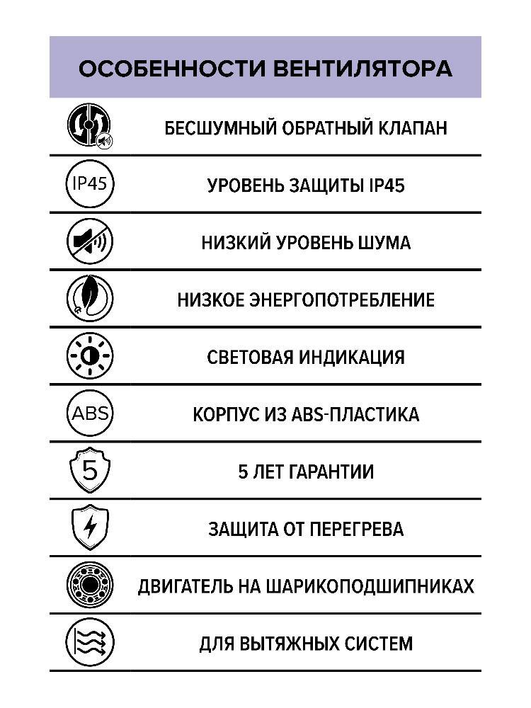 Вентилятор накладной AEON D100 обр.клапан DICITI